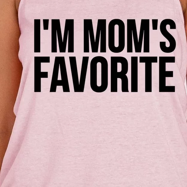 Son Daughter Funny Im Moms Favorite Cool Gift Women's Knotted Racerback Tank