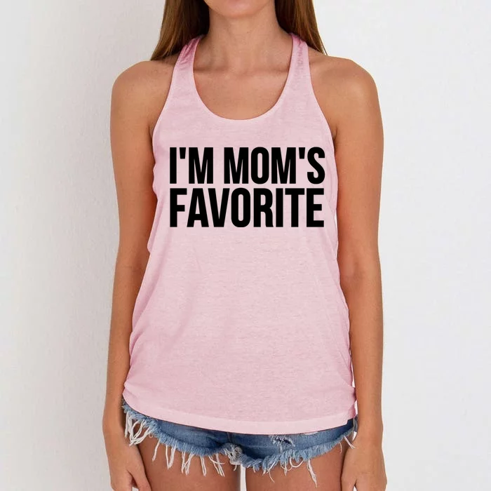 Son Daughter Funny Im Moms Favorite Cool Gift Women's Knotted Racerback Tank