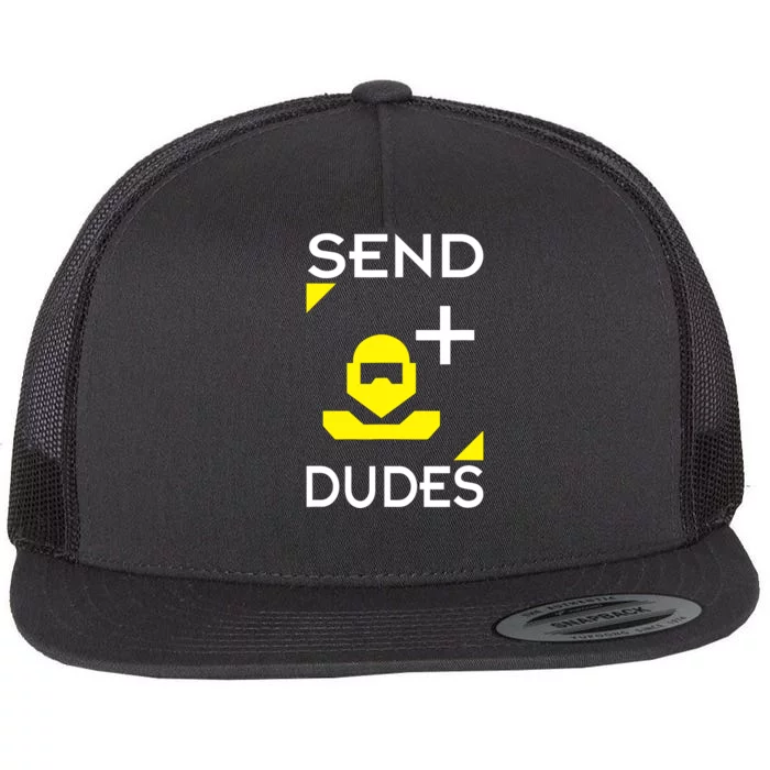 Send Dudes Funny Gamer Meme Flat Bill Trucker Hat