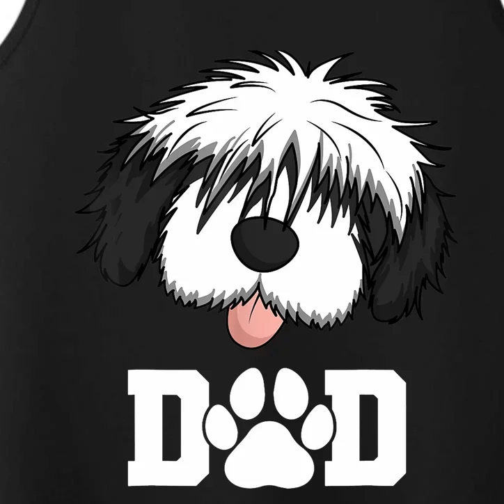 Sheepadoodle Dad Father Gift Idea for Father's Day Performance Tank