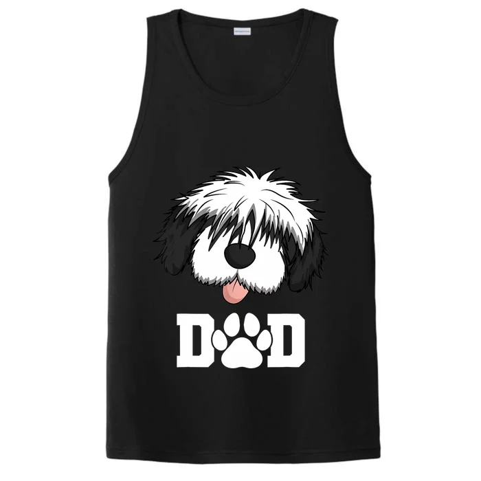 Sheepadoodle Dad Father Gift Idea for Father's Day Performance Tank