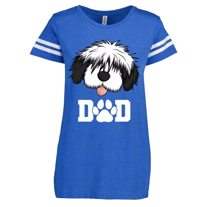 Sheepadoodle Dad Father Gift Idea for Father's Day Enza Ladies Jersey Football T-Shirt