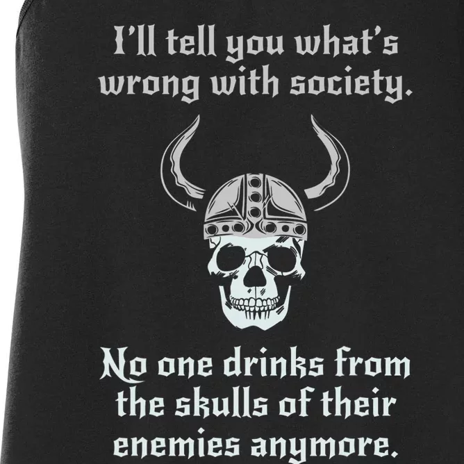 Skull Drink From The Skull Of Your Enemies Funny Women's Racerback Tank