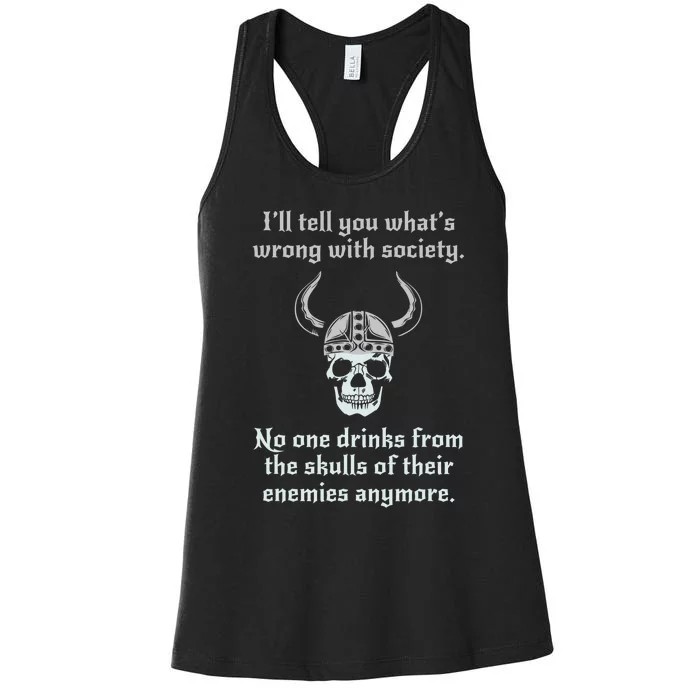 Skull Drink From The Skull Of Your Enemies Funny Women's Racerback Tank