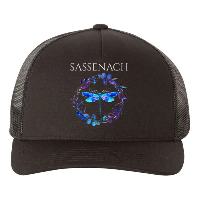 Sassenach Dragonfly Floral Flowers Yupoong Adult 5-Panel Trucker Hat