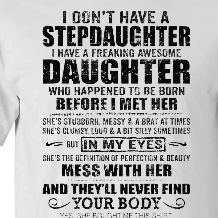 Step Dad Fathers Day Bonus Dad Gift From Wife Son Daughter Tall T-Shirt