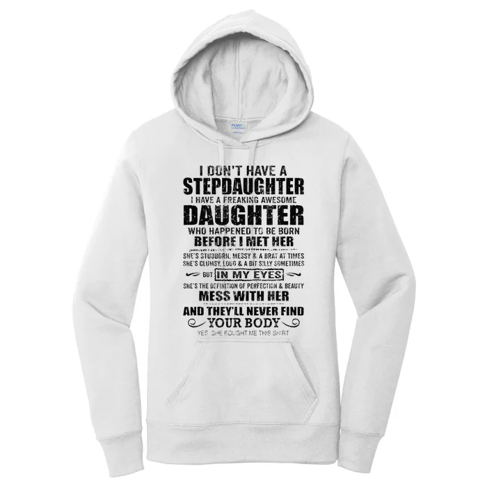 Step Dad Fathers Day Bonus Dad Gift From Wife Son Daughter Women's Pullover Hoodie