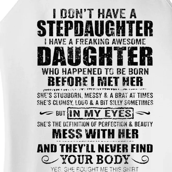 Step Dad Fathers Day Bonus Dad Gift From Wife Son Daughter Women’s Perfect Tri Rocker Tank