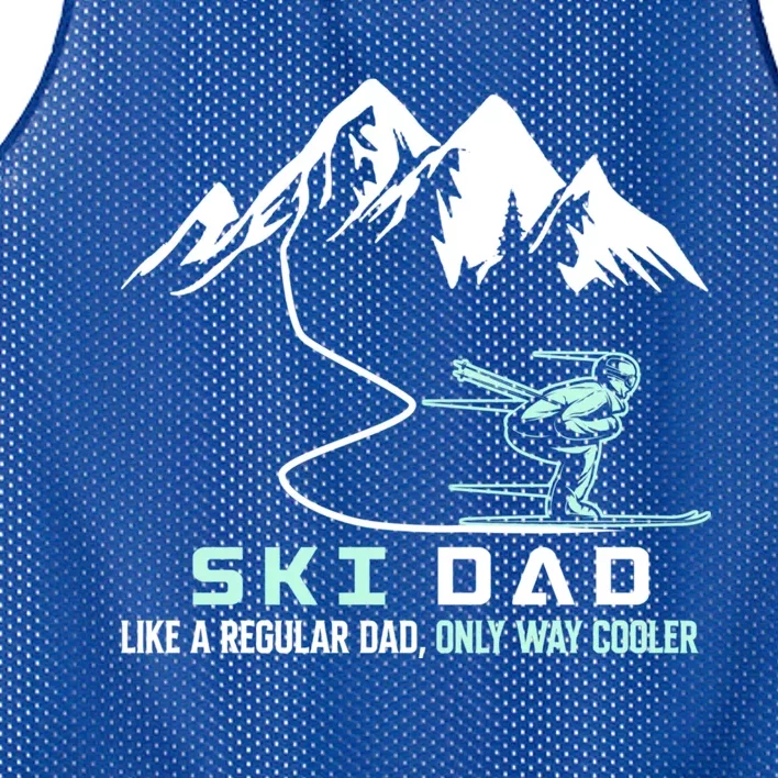 Ski Dad Funny Cute Winter Skiing Gift Mesh Reversible Basketball Jersey Tank