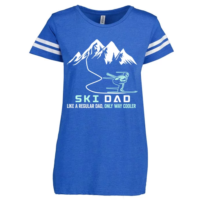 Ski Dad Funny Cute Winter Skiing Gift Enza Ladies Jersey Football T-Shirt