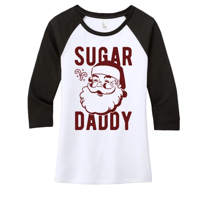 Sugar Daddy Funny Santa Christmas Women's Tri-Blend 3/4-Sleeve Raglan Shirt