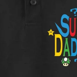 Super Daddio Funny Super Dad Daddy Father Dry Zone Grid Performance Polo