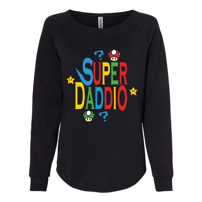 Super Daddio Funny Super Dad Daddy Father Womens California Wash Sweatshirt