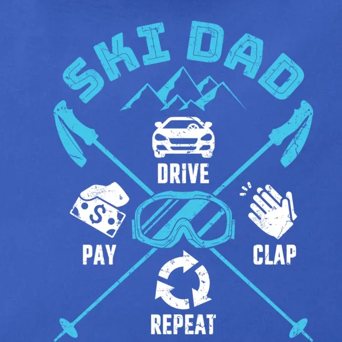 Ski Dad Funny Drive Pay Clap Repeat Father Skiing Funny Gift Zip Tote Bag