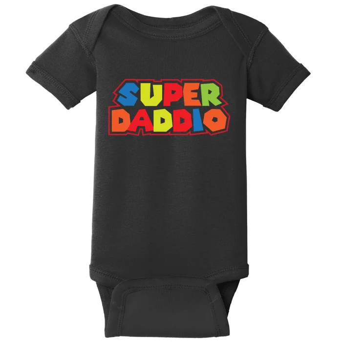 Super Daddio Funny Super Dad Daddy Father Baby Bodysuit