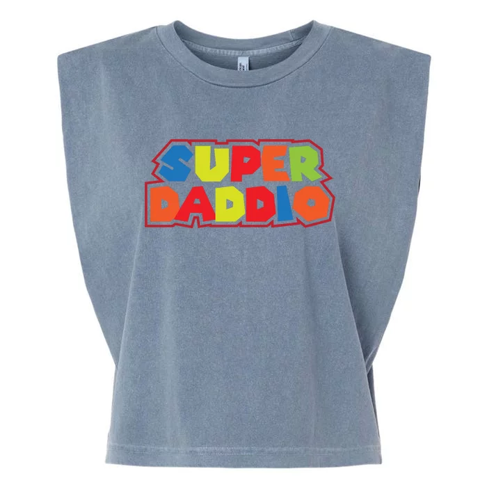 Super Daddio Funny Super Dad Daddy Father Garment-Dyed Women's Muscle Tee