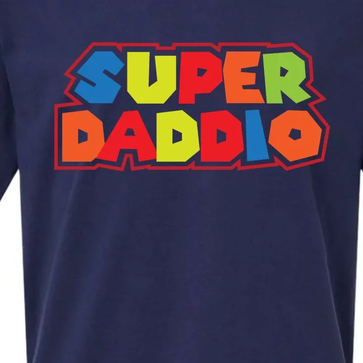 Super Daddio Funny Super Dad Daddy Father Sueded Cloud Jersey T-Shirt