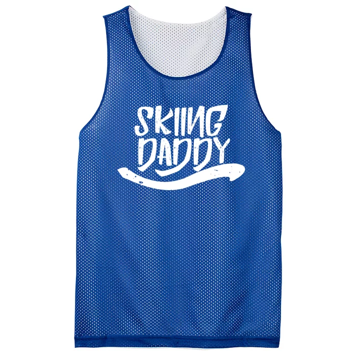 Skiing Daddy Father Dad Ski Skier Gift Mesh Reversible Basketball Jersey Tank