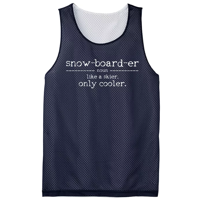 Snowboarder Definition Funny Snowboarding Snowboard Gift Mesh Reversible Basketball Jersey Tank