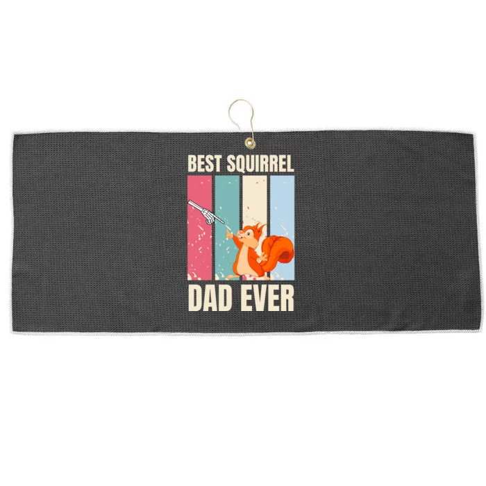 Squirrel Dad Funny Best Squirrel Dad Ever Large Microfiber Waffle Golf Towel