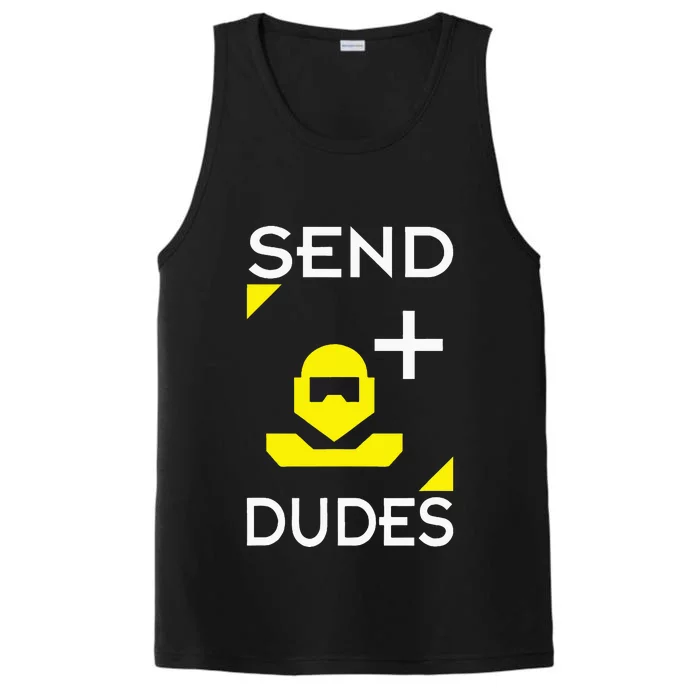 Send Dudes Funny Gamer Meme Performance Tank