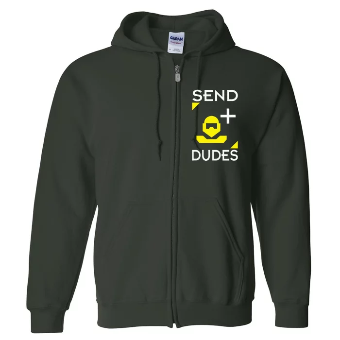 Send Dudes Funny Gamer Meme Full Zip Hoodie