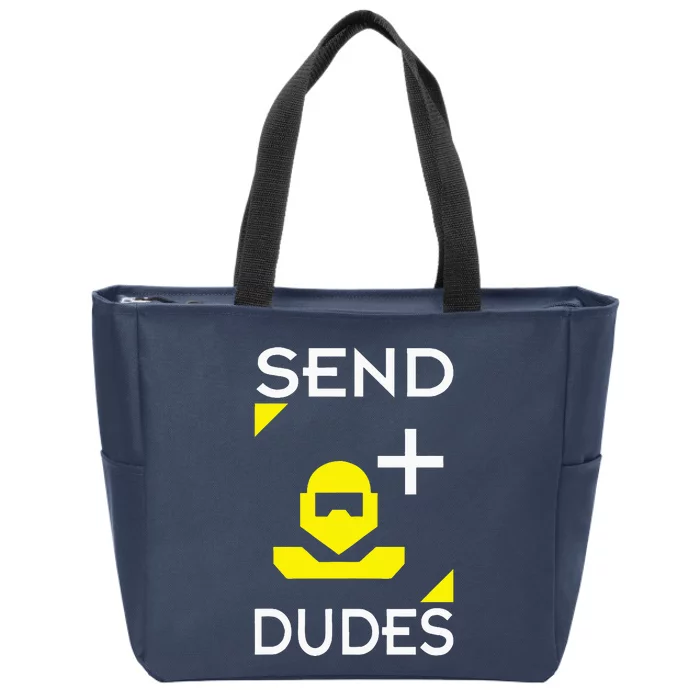 Send Dudes Funny Gamer Meme Zip Tote Bag