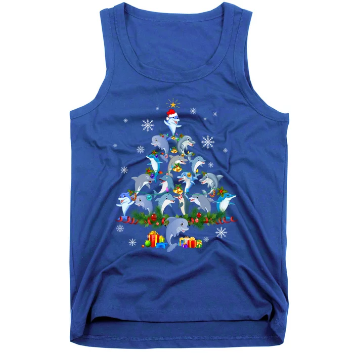 Santa Dolphin Fish Lover Xmas Dolphin Christmas Tree Funny Gift Tank Top