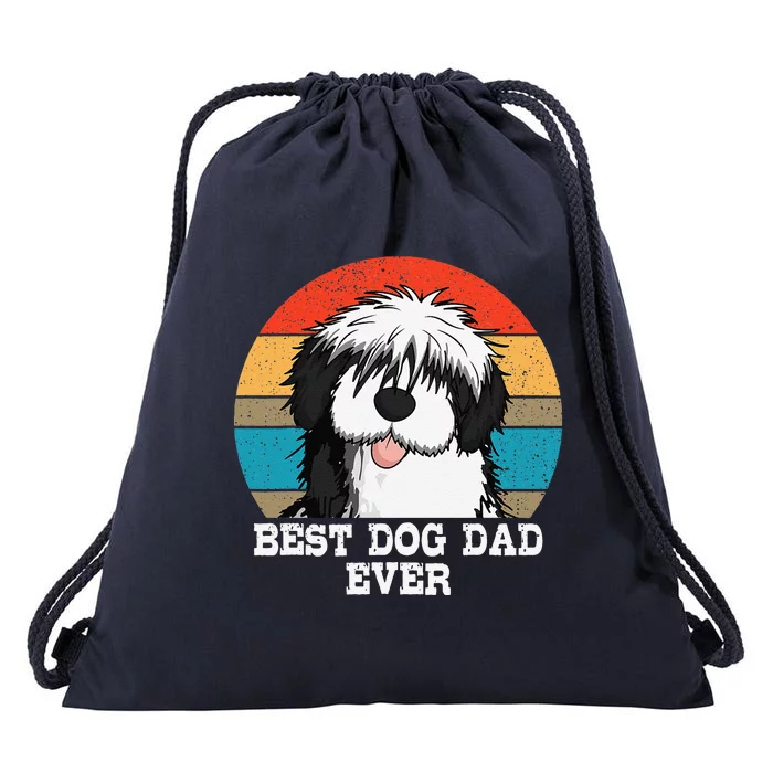 Sheepadoodle Dad Father Gift Idea For Fathers Day Drawstring Bag