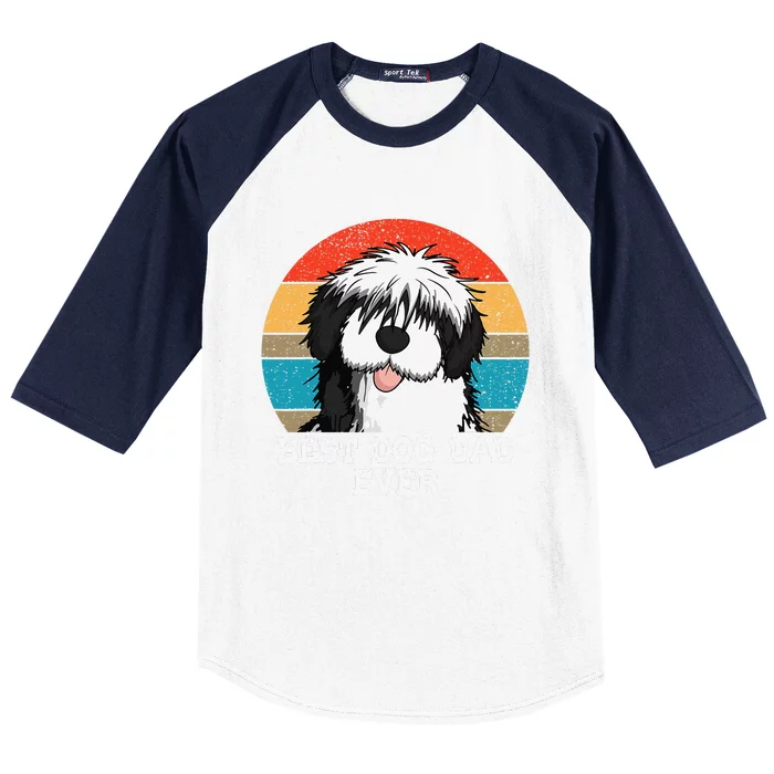 Sheepadoodle Dad Father Gift Idea For Fathers Day Baseball Sleeve Shirt