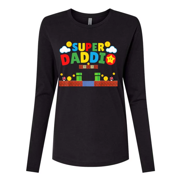 Super Dad ,Funny Dad ,Father's Day Gamer Daddy Super Daddio Womens Cotton Relaxed Long Sleeve T-Shirt