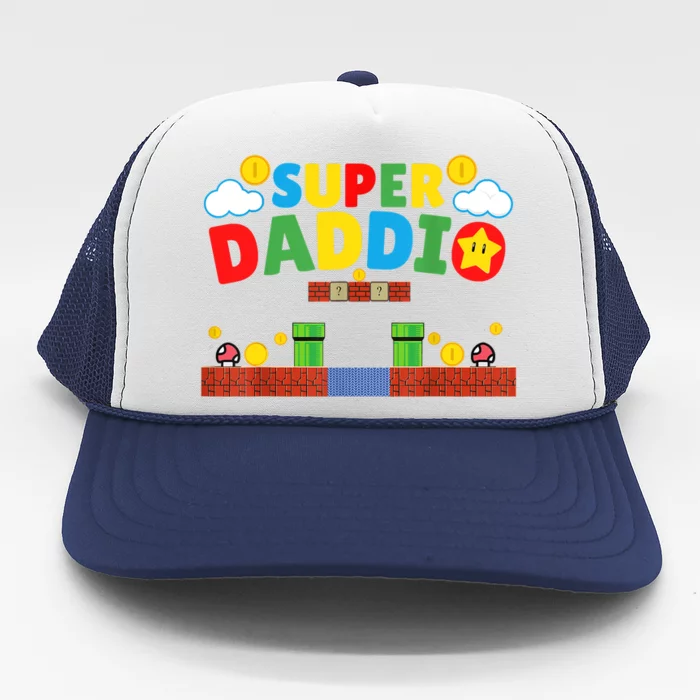 Super Dad ,Funny Dad ,Father's Day Gamer Daddy Super Daddio Trucker Hat