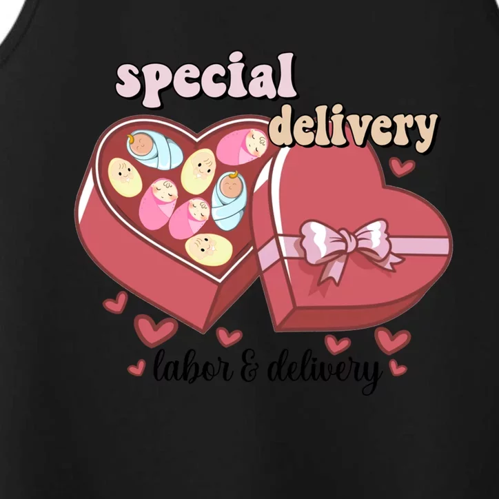 Special Delivery Funny L And D Nurse Happy Valentines Day Gift Performance Tank