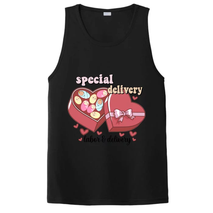 Special Delivery Funny L And D Nurse Happy Valentines Day Gift Performance Tank