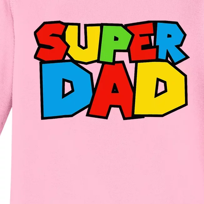 Super Dad Funny Gamer Baby Long Sleeve Bodysuit