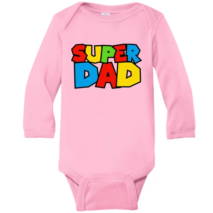 Super Dad Funny Gamer Baby Long Sleeve Bodysuit