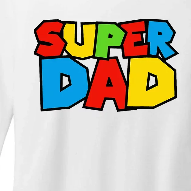 Super Dad Funny Gamer Womens CVC Long Sleeve Shirt