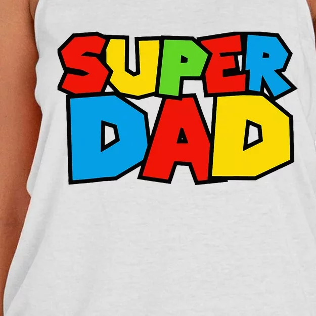 Super Dad Funny Gamer Women's Knotted Racerback Tank