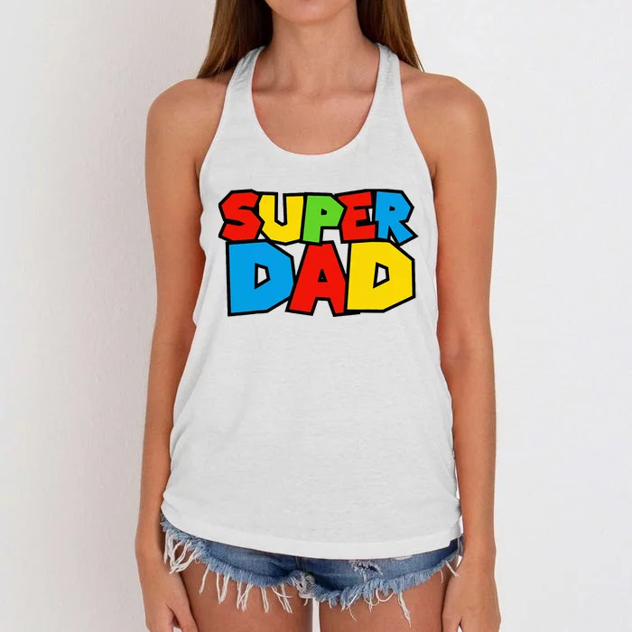 Super Dad Funny Gamer Women's Knotted Racerback Tank