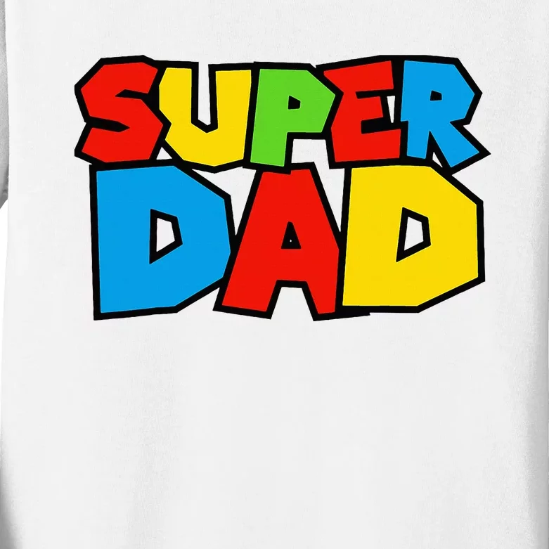 Super Dad Funny Gamer Kids Long Sleeve Shirt