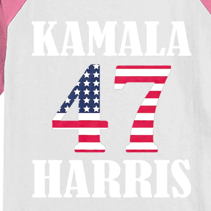 Standard Design Featuring Kamala 47 Hariis Text Kids Colorblock Raglan Jersey