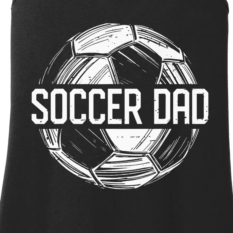 Soccer Dad Funny Soccer Lover Dad Papa Fathers Day Gift Ladies Essential Tank