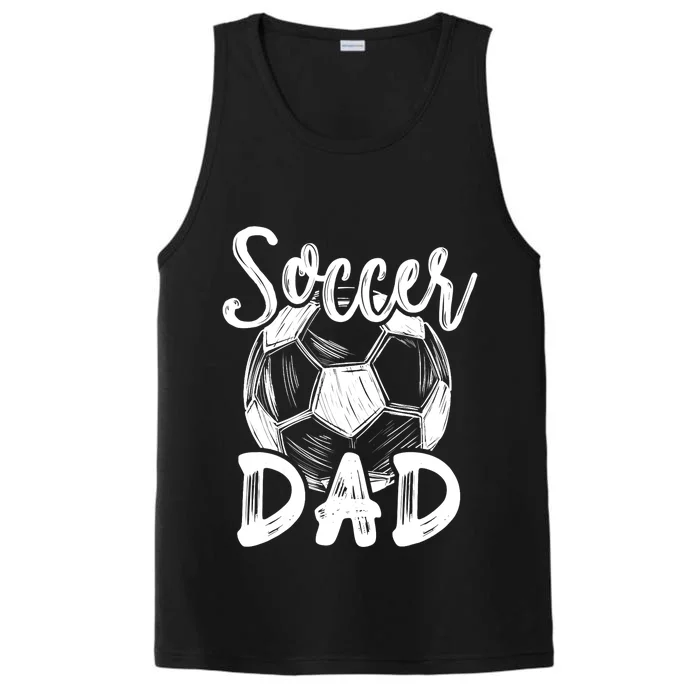 Soccer Dad For Family Matching Team Player Soccer Ball Performance Tank