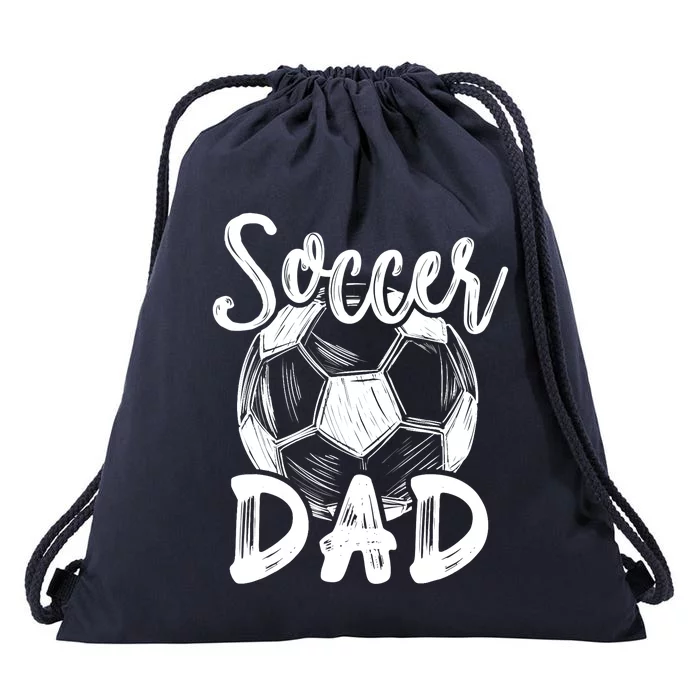 Soccer Dad For Family Matching Team Player Soccer Ball Drawstring Bag