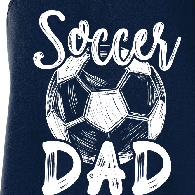 Soccer Dad For Family Matching Team Player Soccer Ball Women's Racerback Tank