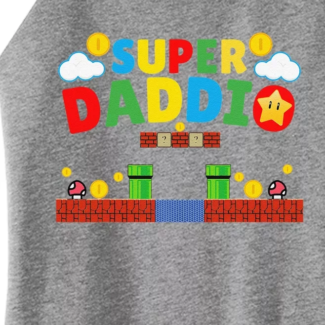 Super Dad Funny Dad Fathers Day Gamer Daddy Super Daddio Women’s Perfect Tri Rocker Tank