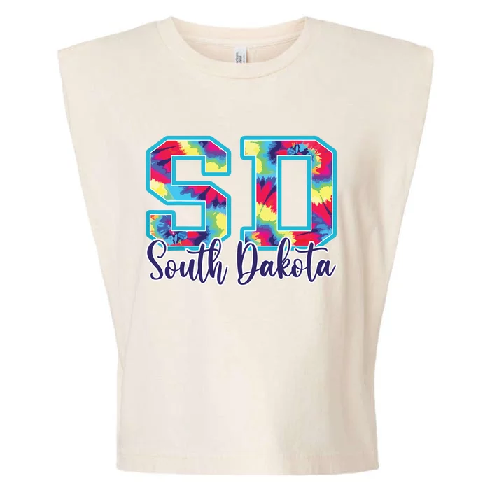 South Dakota Funny Tie Dye Vintage Retro Garment-Dyed Women's Muscle Tee