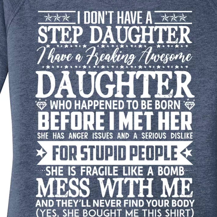 Step Dad Fathers Day Tee From Daughter Son Wife Step Dad Gift Women's Perfect Tri Tunic Long Sleeve Shirt