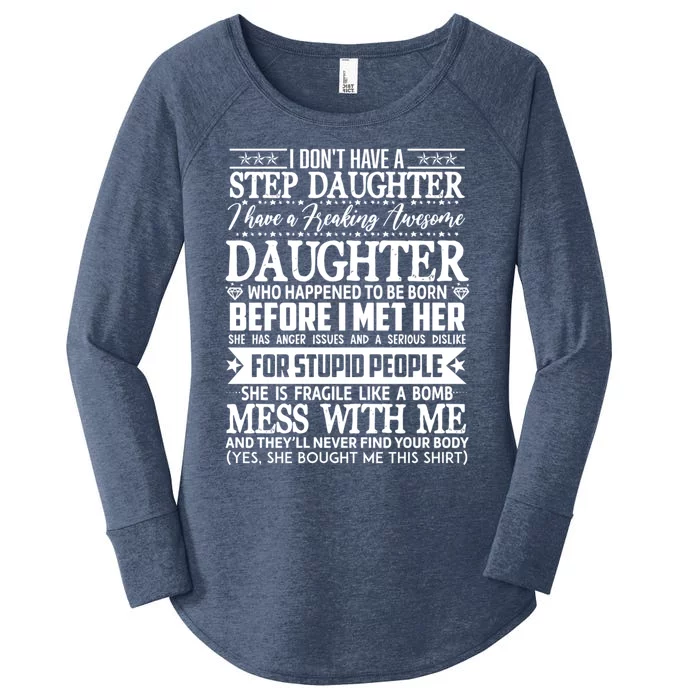 Step Dad Fathers Day Tee From Daughter Son Wife Step Dad Gift Women's Perfect Tri Tunic Long Sleeve Shirt