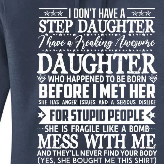 Step Dad Fathers Day Tee From Daughter Son Wife Step Dad Gift Women's Pullover Hoodie